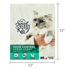 (2 pack) Special Kitty Clumping Clay Cat Litter, Fresh Scent, 45 lbs Box