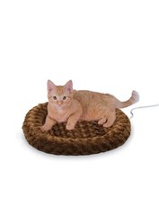 HEATED CAT BED Thermo-Kitty Splash Mocha Small Round 18″ K&H PET PRODUCTS
