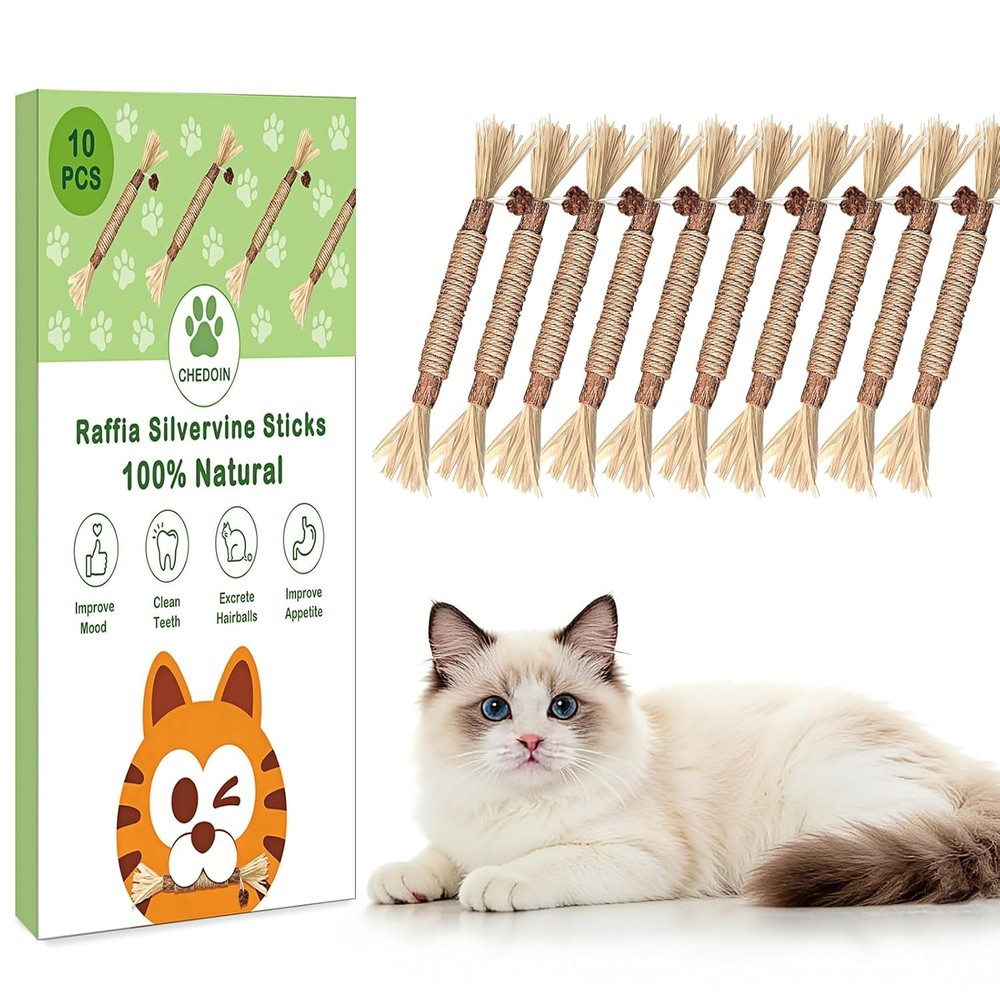 Silvervine Cat Sticks Natural Chew Sticks for Cats Catnip Sticks Cat Teething