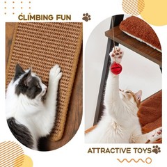 72.3 Wood Cat Tower with Removable Washable Cushions