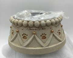 Grasslands Road Furry Friends Cat Bowl Cement/Resin & Metal IOB.