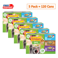 120 Cans, Friskies® Pate Adult Cat Wet Food – Variety Pack, 24 Ct, 132 OZ