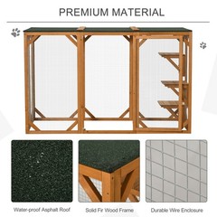 Cat House Cage Pet Catio Enclosure Outdoor Large with Platform for Multiple Cats