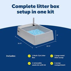 Multi-Cat Litter Box Extra Large Litter Box Cats Giant Ergonomically-Designed