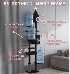 88” H Tall Gothic Cat Tree, Cat Condo, Cat Tower