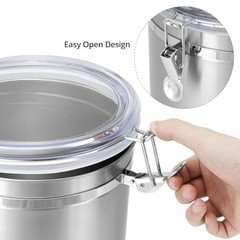 160oz Stainless Steel Airtight Canister with Clear Lid for Kitchen Storage |