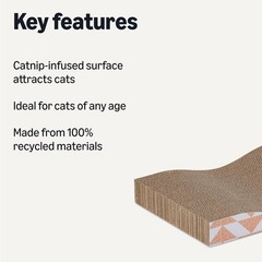 Cat Scratching Post, Cat Scratch Pad for Indoor Cats with Catnip, Single Layer
