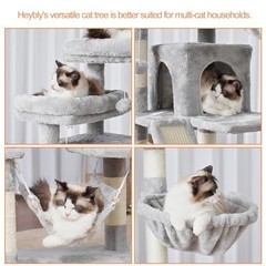 Cat Tree, 71-Inch-Tall Tower for Indoor Cats with 2 71 inch Light Gary