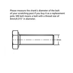 2-Pack 17.7″ L Ø 2.75″ Cat Tree Replacement Post with M8 Bolt Cat Tower Relac…