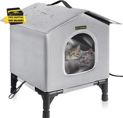 Cat House for Indoor and Outdoor Cats in Winter, Waterproof, Fully Insulated She