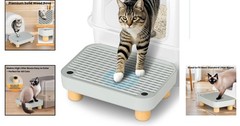 Compact Litter Box Ramp with Mesh Catcher – Easy Clean Design for Elderly Cats