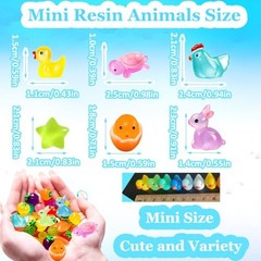 Mini Resin Animals Variety Pack 50 Mini Ducks Rabbit Turtles Ducks – Pink