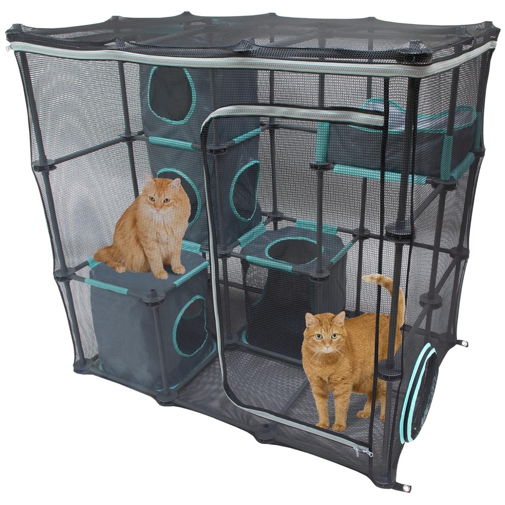 Portable Cat Playpen with Cubby Cubes