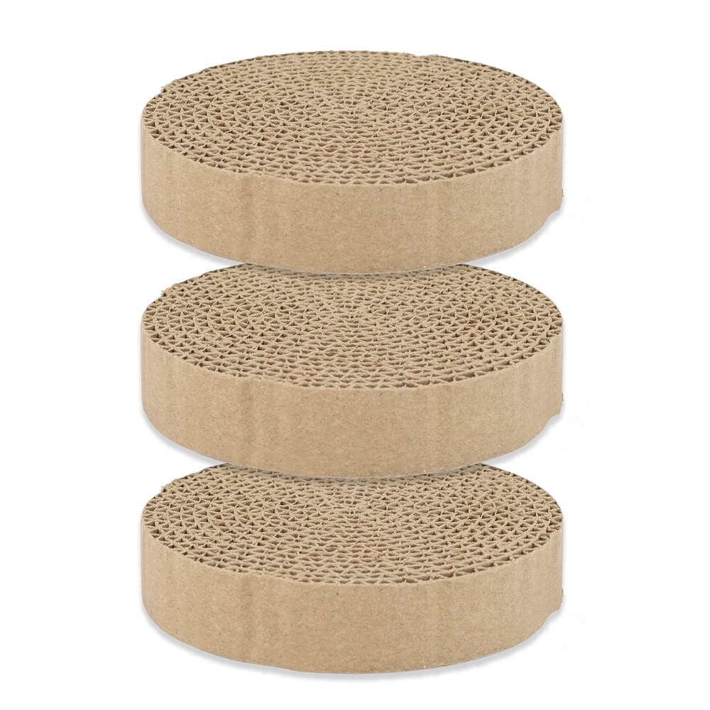 OurPets Wobble Scratch Track Cat Scratcher Cardboard Replacement Small, Brown