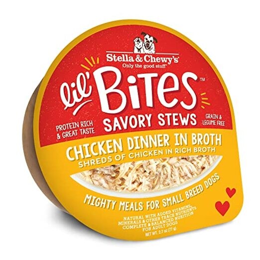 Lil Bites Savory Stews for Small Breeds Dinner in Broth, 2.7 oz. Cups Chicken