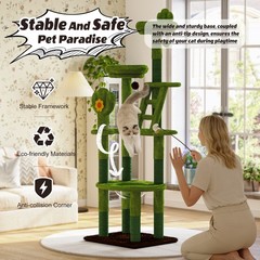 72″Cactus Cat Tree Tall Cat Tower Multi-Level Cat Activity Center for Cats