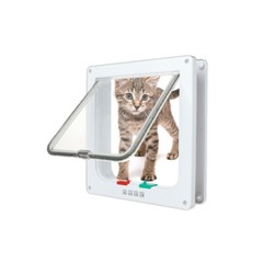 4-Way Lockable Magnetic Pet Cat Puppy Dog Safe Flap Door Frame Magnetic Lock