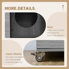 Cat Cage with Cat Tree, Kitty House W/ Scratching Posts Condo Wheels Flap Door