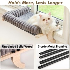 Valigogo Cloud-Soft Cat Window Sill Perch with Medium(21.7”x15”), Grey