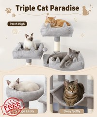 LIKISAK Cat Tree 71 Inch Grey