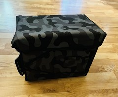 Indoor & Outdoor Elevated Cat House With Escape Door Black & Gray Camoflauge