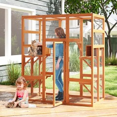COZIWOW Large Cat House Outdoor Catio Play & Run Enclosures Indoor Window Cage