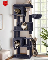 NEW,Corner Cat Tree 66 inch Multi-Level Climbing Tower, Dark Grey！