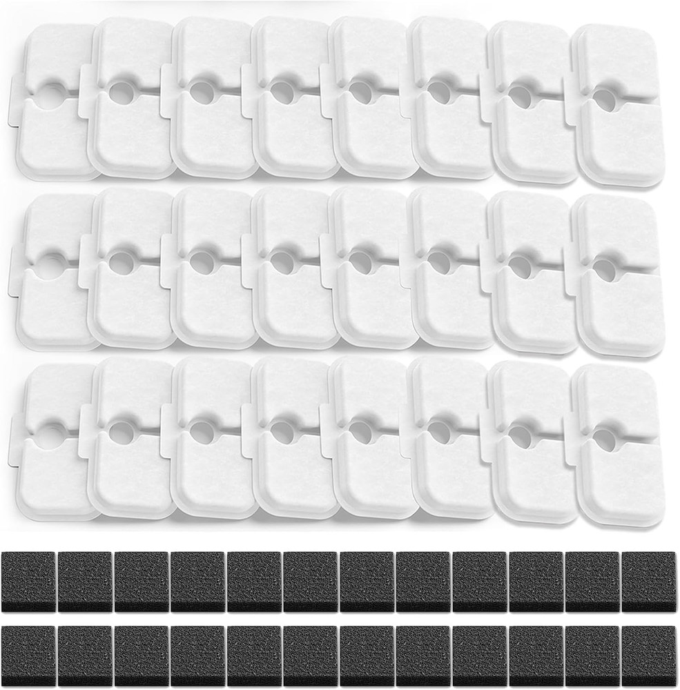48-Pack Cat Water Fountain Filter Repalcement,For PETLIBRO Dockstream Cat Water