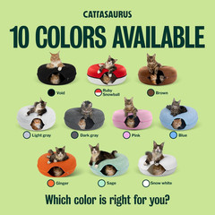 Peekaboo Cat Cave Donut for Multiple & Large Cats up to 30-45 Lbs, 3-In-1 Self W