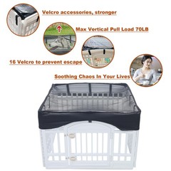 Dog Playpen Mesh Top Cover,[Play Pen Not Included] Fits 36″ Inch Pet Playpen …