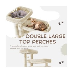 80 Inch Cat Tree, Large Cat Tower with 9 Scratching Posts, 2 Perches, 2 Caves…