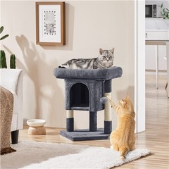 23.5in Cat Tree Tower with Wide Top Perch Cat Condo for Indoor Cats, Dark Gray