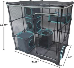 Kitty City Outdoor Catio Furniture and Play Kits for Cats, Mega Black