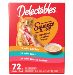Hartz Delectables Squeeze Up Interactive Lickable Wet Cat, 0.5oz (72 Count)