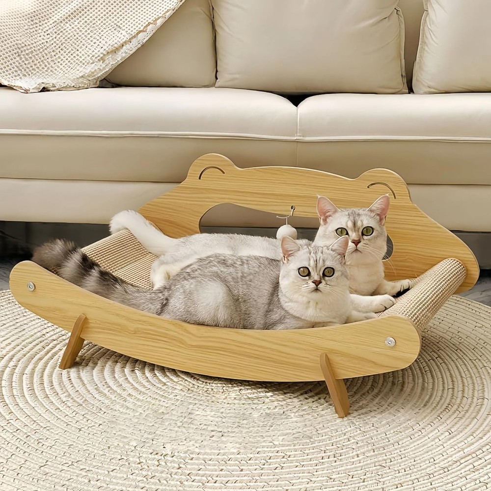 Extra Large Cat Scratcher Bed Lounge for Indoor Cats – Sisal Giant Curved