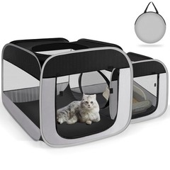 Tailtastic Large Cat Playpen with Separate Areas,Outdoo&Indoor Large, grey