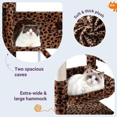 81 Inches Tall Cat Tree/Scratching Post/Wide Base/Leopard Print