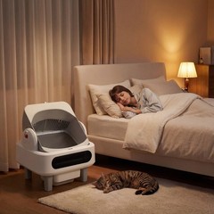 HOMMOW Automatic Self Cleaning Cat Litter Box 11L Open Top Smart Multi Cat WiFi