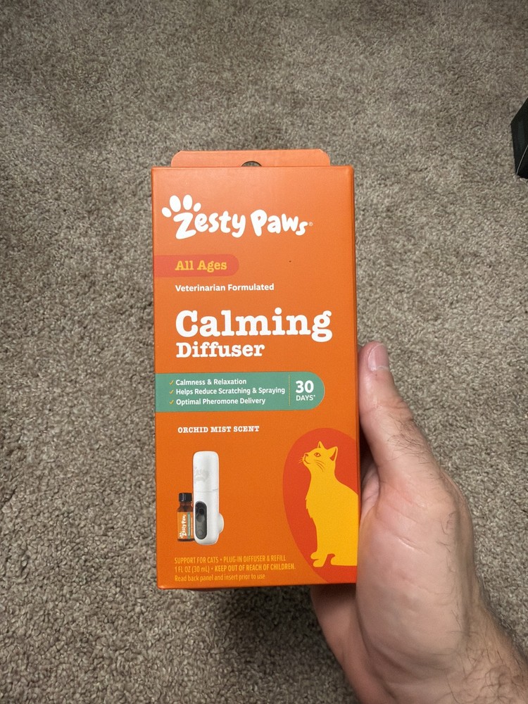 Zesty Paws Calming Diffuser Cats Pheromone Stress Relief Orchid Mist 30 Days