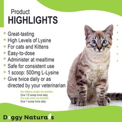 Doggy Naturals L Lysine Supplement for Cats 100g Poultry Fish Flavor Oral Gra…