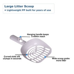 Stainless Steel Large Cat Litter Box Open Top Litter Pan w/ Scoop & Litter Mat