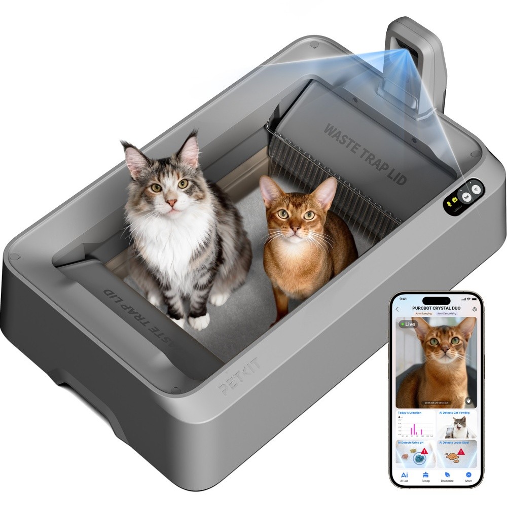 PETKIT AI Camera Self Cleaning Cat Litter Box with Odor Control for Multiple Cat