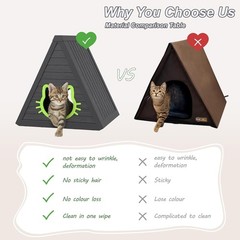 Triangle Cat House Outdoor Indoor Durable Waterproof Resin Shelter Entrance