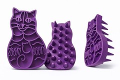 KONG ZoomGroom Cat Brush Small Purple Rubber Groomer Wet/Dry NEW No Packaging
