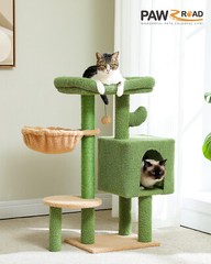 PAWZ Road 35.4″ Small Cat Tree Tower Scratching Posts Cactus/Flower/Gothic Style