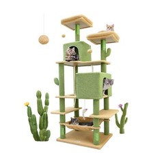 F76 Cactus Cat Tree Tower | 76-Inch Extra Tall Multi-Level Cat Furniture with…
