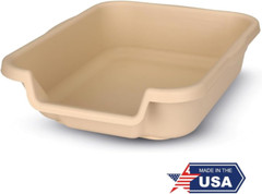 Kittygohere Senior Cat Litter Box, Small Size, Beach Sand Color, Durable & Pet S