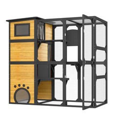Large Cat Catio Enclosure Outdoor Cat House Weatherproof Attached Window