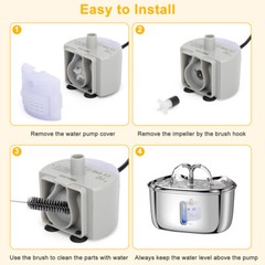 Pet Water Fountain Pump Replacement Pump For Stainless Steel Cat Water Dispenser