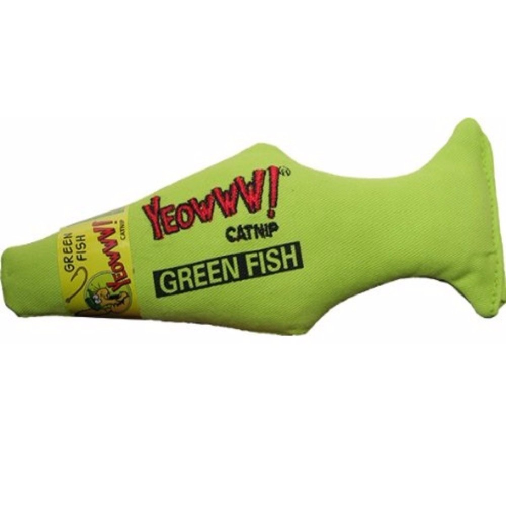 YEOWWW! Catnip Green Fish Pure Organic Leaf and Flowertop Cat and Kitten Toy